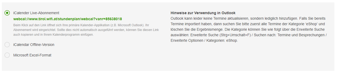 Beispiel zu Punkt 2 I Calender